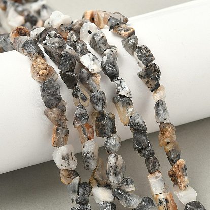 Необработанные грубые натуральные африканские черные опаловые бусины нити, самородки