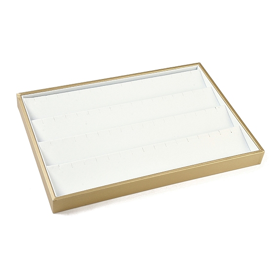 4 ряды лотков для сережек из искусственной кожи, Прямоугольный настольный органайзер без крышки, для сережек