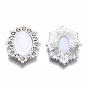 Alloy Acrylic Rhinestone Cabochons, with Rhinestone, Faceted, Oval, Cadmium Free & Lead Free, Mixed Color