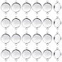 100Pcs 304 Stainless Steel Cabochon Connector Settings, Plain Edge Bezel Cups, Flat Round