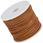 5M Round Cowhide Leather Cord, Leather Jewelry Cord, with 1Pc Plastic Empty Spools and 1Pc Organza Gift Drawstring Bags