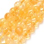 Природный желтый кварц нитей бисера, круглые, окрашенные