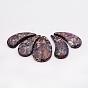 Assembled Gold Line and Imperial Jasper Beads Strands, Top Drilled Beads, Dyed, Teardrop