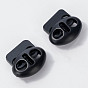 Alloy Cord Locks, 2 Hole Drawstring Toggle Spring Clasp, Oval