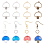 DIY Dangle Earrings Making, with Rack Plating Alloy Open Back Bezel Pendants and Brass Earring Hooks, Mushroom