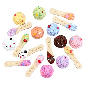 Opaque Resin Decoden Cabochons, Mixed Color