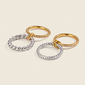304 двухслойные кольца из нержавеющей стали для женщин, штабелируемые кольца