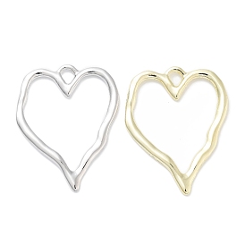 Rack Plating Alloy Pendants, Lead Free & Cadmium Free & Nickel Free, Heart Charms