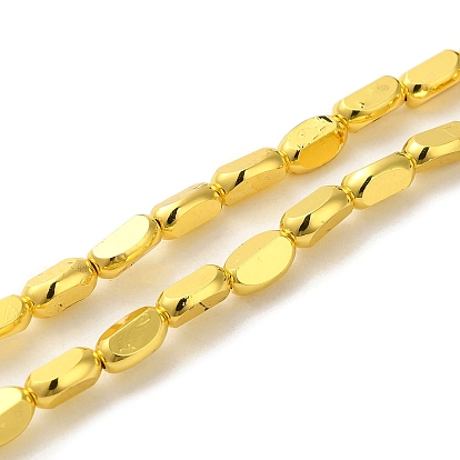 Electroplate Glass Beads Strands, Full Plated, Faceted Oval
