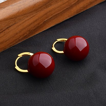 Круглые латунные эмалевые серьги-кольца для женщин