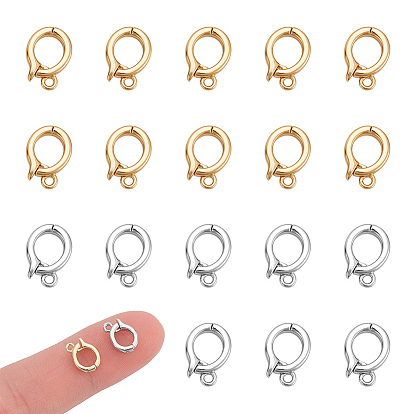 20шт. 2 цвета латунь раскладывающиеся застежки, без кадмия, без никеля и без свинца, овальные