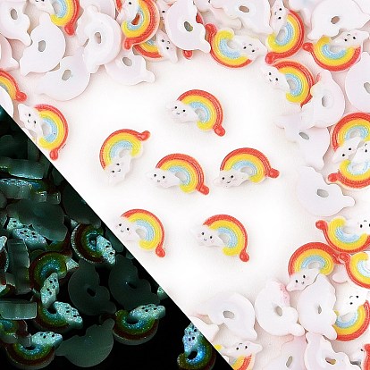 Светящиеся кабошонов смолы, светится в темноте