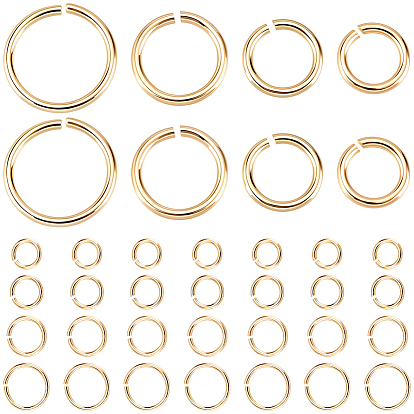 450Pcs Brass Open Jump Rings, Round Ring