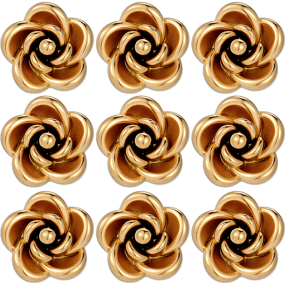 10 шт. 304 бусины из нержавеющей стали, роза