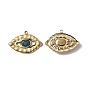 Vacuum Plating 201 Stainless Steel Natural Gemstone Pendants, Real 18K Gold Plated, Eye Charms