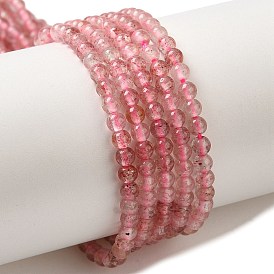 Natural Strawberry Quartz Beads Strands, Round