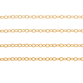 Латунные плоские овальные кабельные цепи, несварные, с катушкой