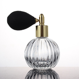 Round Glass Sample Perfume Spray Bottles with Gas Bags, Travel Fine Mist Atomizer, Refillable Bottle