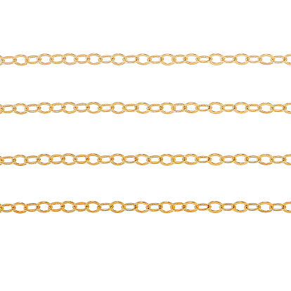 Латунные плоские овальные кабельные цепи, несварные, с катушкой