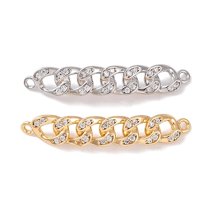 Латунные подвески из прозрачного кубического циркония, перекрученные звенья цепи