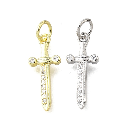 Латунные микро проложить кубического циркония подвески, меч прелести, с целью перехода в кольце, долговечный, без свинца и без кадмия, стойки покрытие