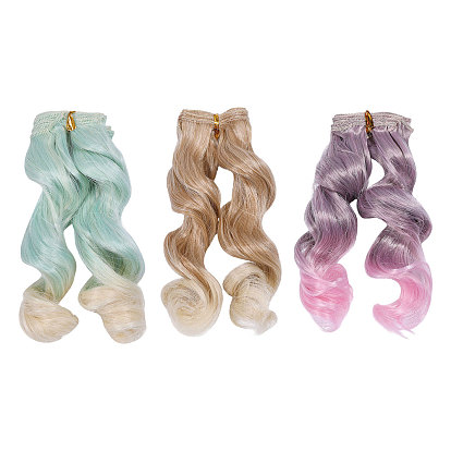 3шт. 3 цветов, высокотемпературные волоконные волосы для кукол