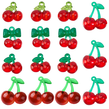 30 шт. 5 стили подвески из прозрачного акрила и смолы, вишня