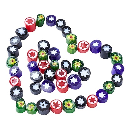 Microwave Kiln Hot Melt Glass Beads, No Hole, DIY Creative Hand-made Accessories Material, Column with Star