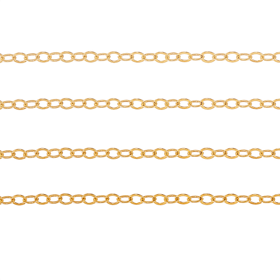 Латунные плоские овальные кабельные цепи, несварные, с катушкой