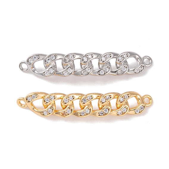 Латунные подвески из прозрачного кубического циркония, перекрученные звенья цепи