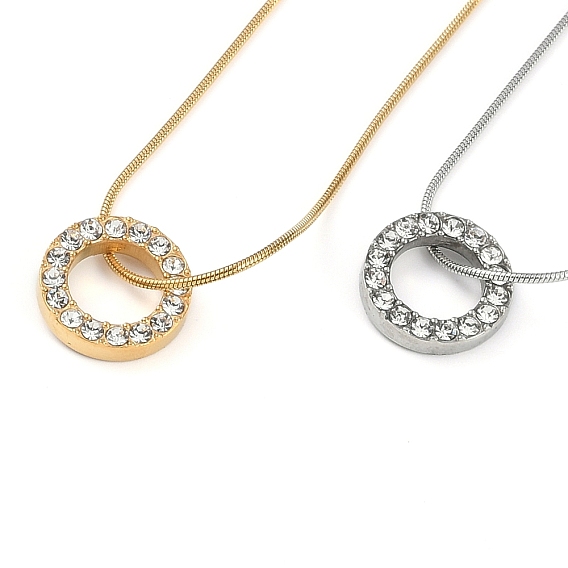 304 ожерелья с подвеской в форме змеи из нержавеющей стали и кристаллами горного хрусталя для женщин