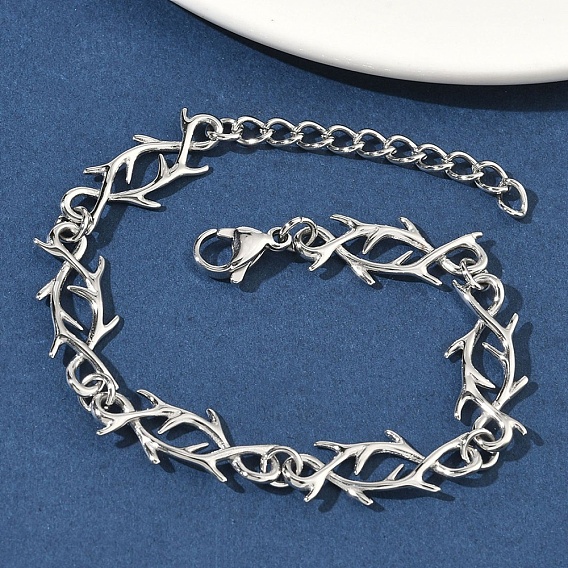 304 женские браслеты-цепочки со звеньями из нержавеющей стали, филиал