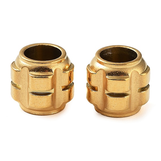 304 Stainless Steel Beads, Ion Plating (IP), Column, 11x10.5mm, Hole: 6mm