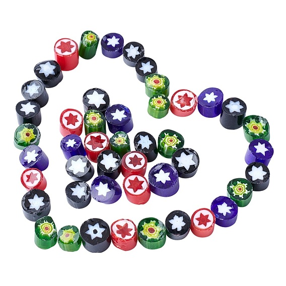 Microwave Kiln Hot Melt Glass Beads, No Hole, DIY Creative Hand-made Accessories Material, Column with Star