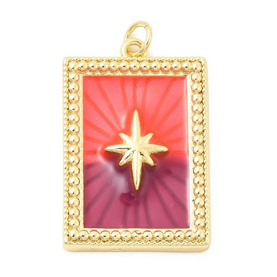 Латунные подвески, прямоугольные и звездчатые подвески, с эмалью, без свинца и без кадмия, долговечный, стойки покрытие