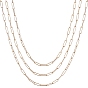 Brass Round Oval Paperclip Chain Necklace Making, with Lobster Claw Clasps