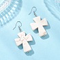 Серьги-подвески из синтетического магнезита, крестик, с фурнитурой для сережек из сплава и железа в тибетском стиле и нержавеющей стали