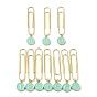 Flat Round with Number 0~9 Alloy Enamel Pendant Bookmarks, Iron Long Paper Clips