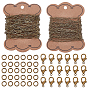 Kits de fabricación de collares de bricolaje, Incluyen 2 estilos de cadenas de clips de papel de latón, 100pcs anillos de latón de salto, 20 de las PC de la langosta de la aleación broches garra, 2 Uds carrete de cinta
