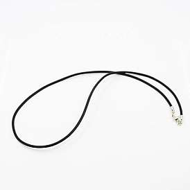 El collar del cordón de goma, con langosta cierres de aleación