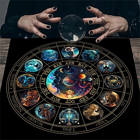 Polyester Tarot Tablecloth for Divination, Tarot Card Pad, Pendulum Tablecloth, Square