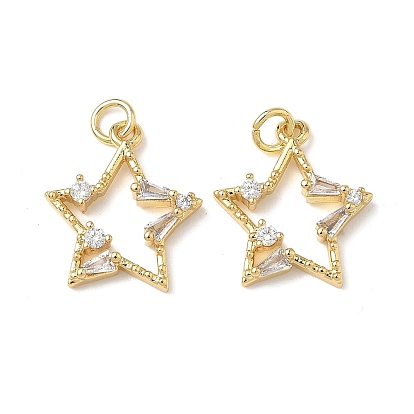Латунные микро проложить кубического циркония подвески, звезда, с целью перехода в кольце, без свинца и без кадмия, долговечный, с целью перехода в кольце
