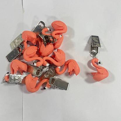 10Pesos para manteles de imitación de resina con forma de fruta, colgantes de mantel, con clips de hierro, forma de flamenco, Platino