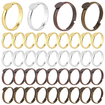 40шт. 4 цвета латунные основания для колец