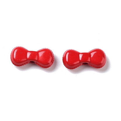 Spray Painted Alloy Beads, Bowknot