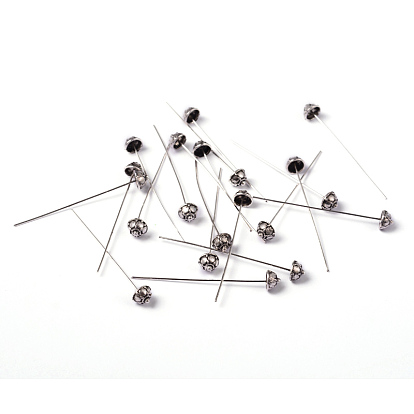 Tibetan Style Pins, Cadmium Free & Lead Free, 53x7.3mm, Pin: 1mm