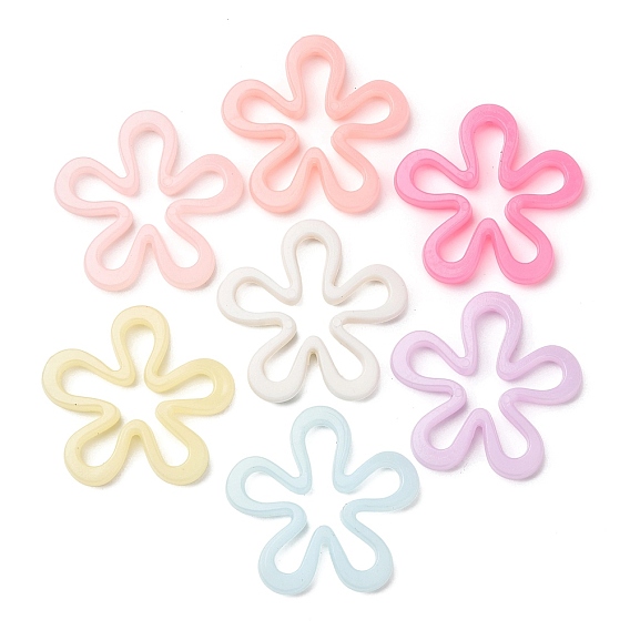 Пластиковые европейские бусины, имитация стиля желе, цветок