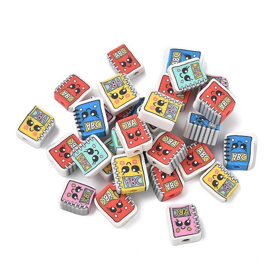 Печатные бусины из полимерной глины ручной работы, книга