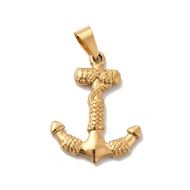 Vacuum Plating 201 Stainless Steel Pendants, Anchor Charms