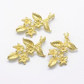Brass Pendants, Lead Free & Cadmium Free & Nickel Free, Flower